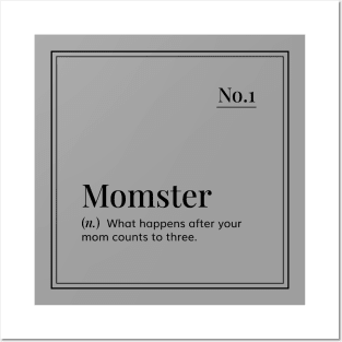 Funny definition art - Momster - grey Posters and Art